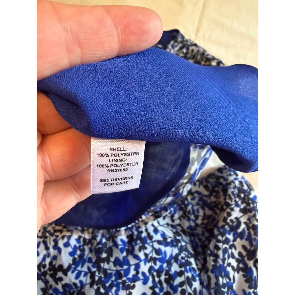 Cato Woman Blue Black Leaf Print Chiffon Blouse and Maxi Skirt Set 26/28W Plus - Picture 13 of 14